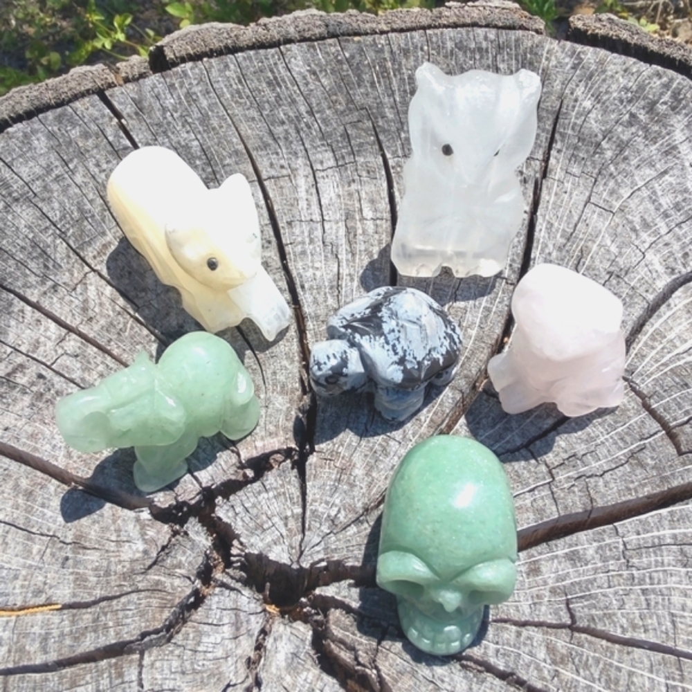 6 crystal animal friend set.